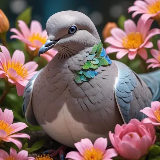 Prompt: beautifully  bird  dove among flowers., Miki Asai Macro photography, close-up, hyper detailed, trending on art station, sharp focus, studio photo, intricate details, highly detailed, by Greg Rutkowski., Miki Asai Macro photography, close-up, hyper detailed, trending on artstation, sharp focus, studio photo, intricate details, highly detailed, by greg rutkowski
, ultra hd, realistic, vivid colors, highly detailed, UHD drawing, pen and ink, perfect composition, beautiful detailed intricate insanely detailed octane render trending on artstation, 8k artistic photography, photorealistic concept art, soft natural volumetric cinematic perfect light