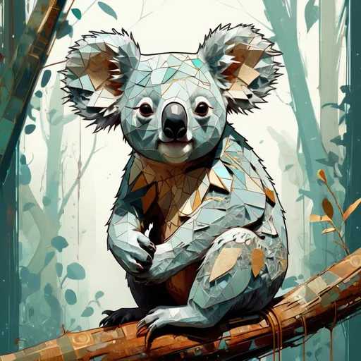 Prompt: ancient Koala,  highly detailed, intricate motifs, organic tracery, perfect composition, digital painting, artstation, concept art, smooth, sharp focus, illustration, Carne Griffiths, pixar, Victo ngai, Jean Baptiste Monge, shiny aura, old but robust, bright but deep 