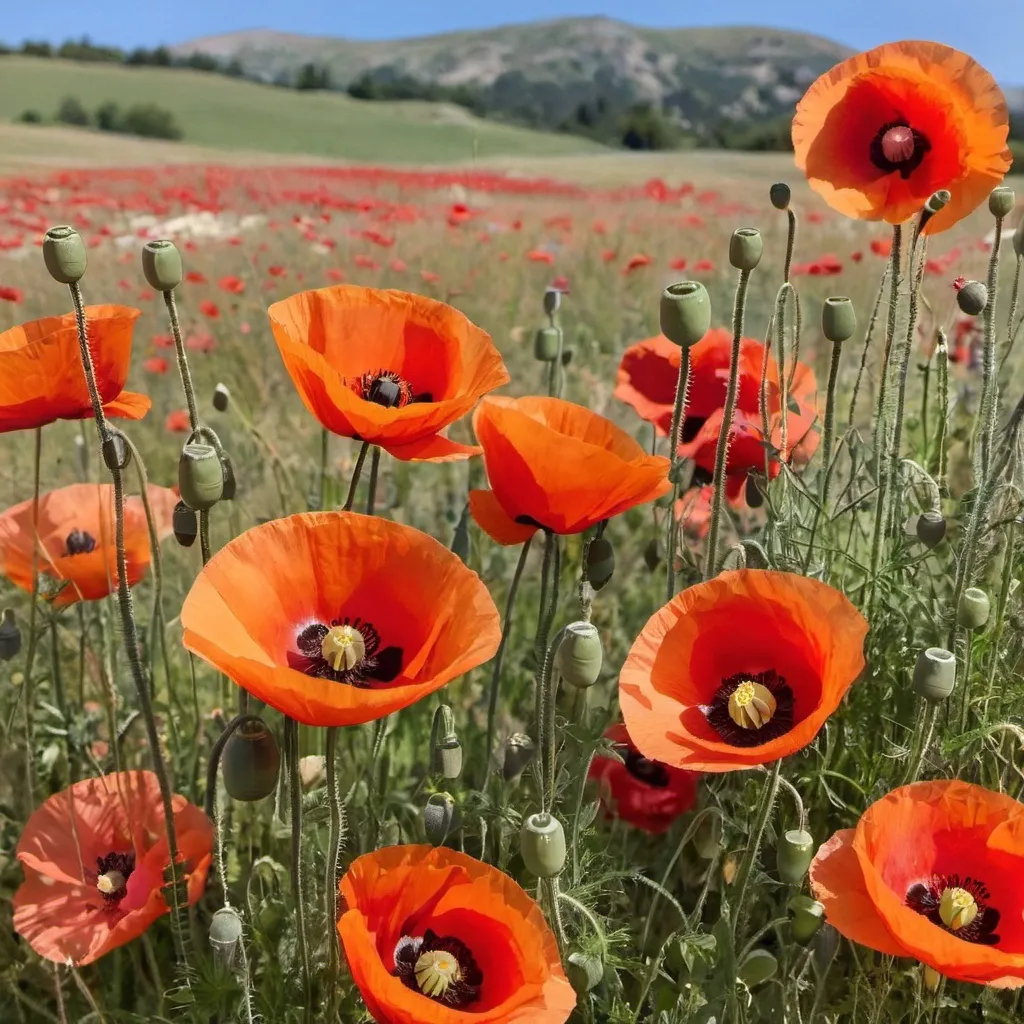 Prompt: Flowers n poppies 
