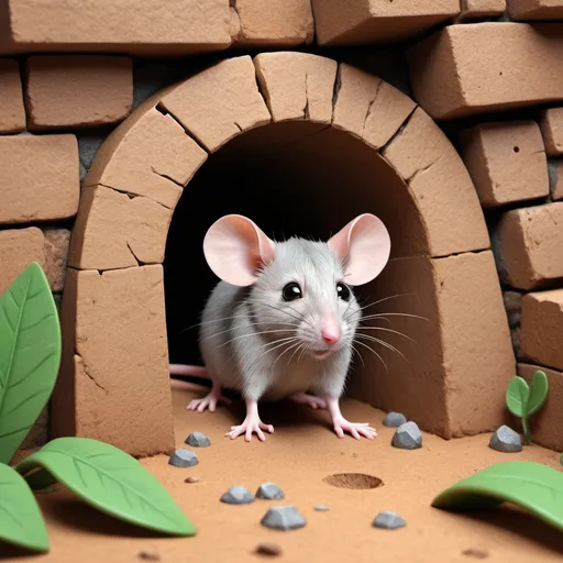 Prompt: a hole of a mouse, 3D pictures, storybook illustration, digital art, professional, high quality, detailed.