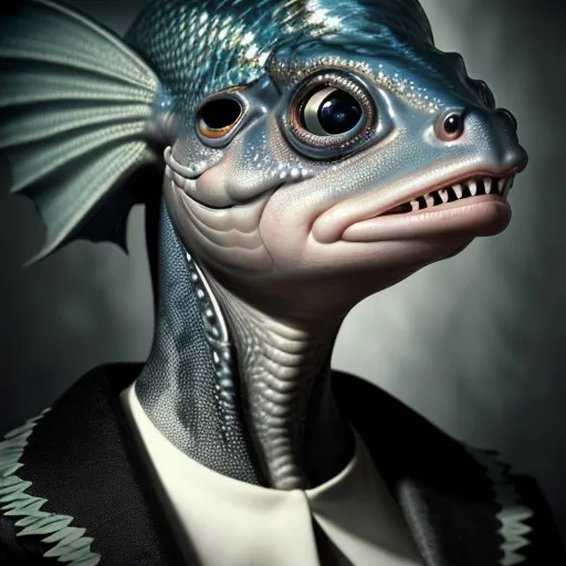 Prompt: photorealism, an anthropomorphic lady fishface hybrid creature holding a bible, extremely realistic, sharp details, shot by Steven Klein and Nan Goldin, intricately detailed background, photorealism, insanely detailed face, perfect pupils, expressive eyes, ambient lighting, intricately detailed location, HD, 8k