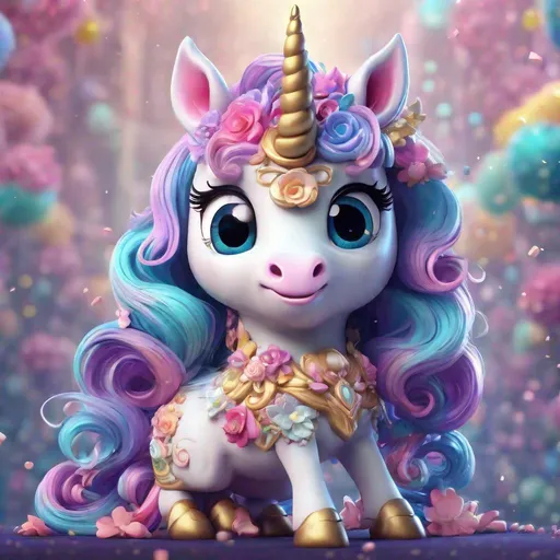 Prompt: a stunning rendition of an adorable unicorn, intricate details, hyperrealistic, Pixar render, very colorful, vibrant, cinematic, ornate, luxury, elite, kawaii chibi