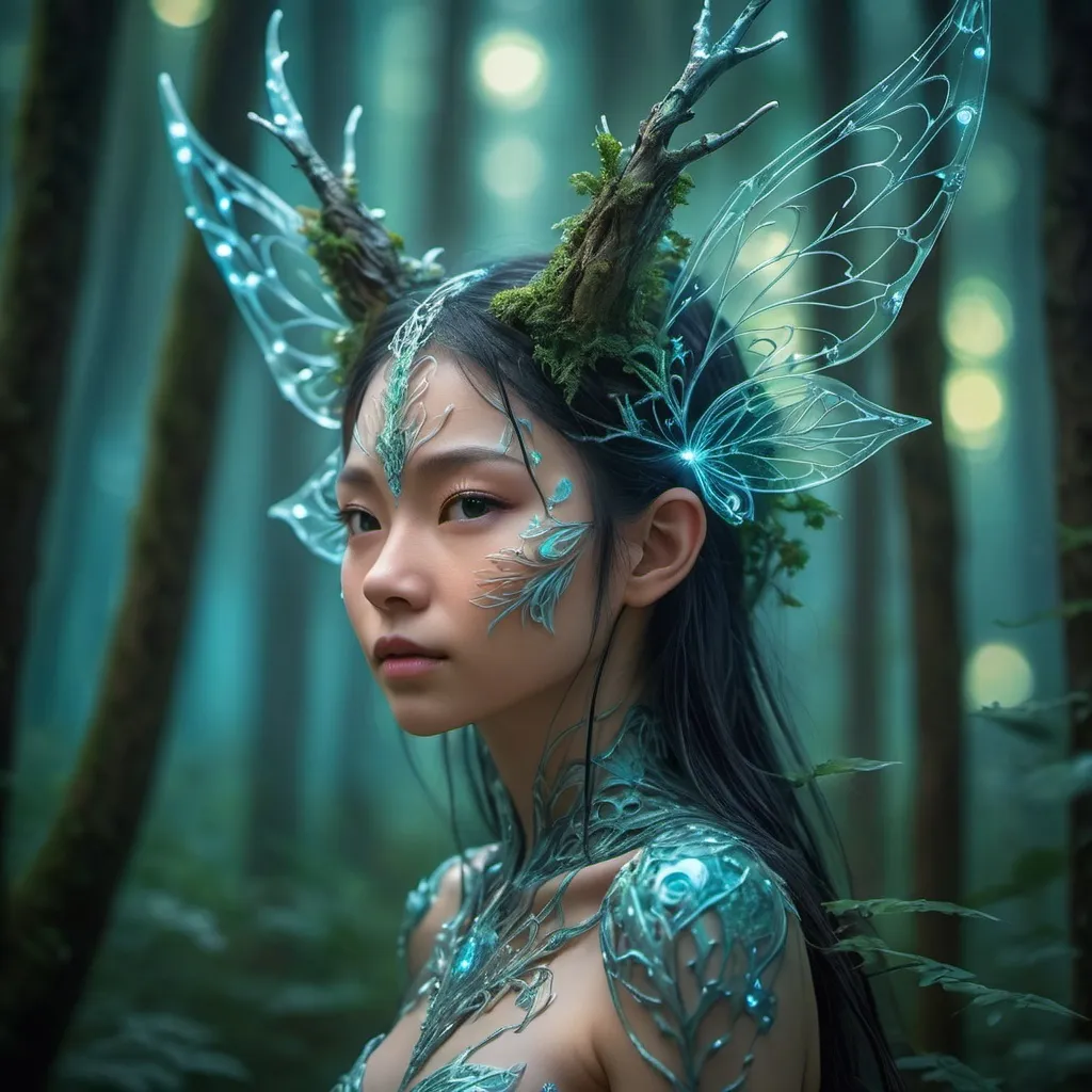 Prompt: Enchanted Forest Guardian, Bio luminescent Woods, Ethereal Creatures. --fantasy --ar 16:9
, Miki Asai Macro photography, close-up, hyper detailed, trending on artstation, sharp focus, studio photo, intricate details, highly detailed, by greg rutkowski