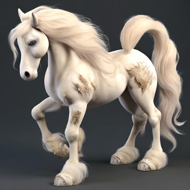 Prompt: cream colored belgin draft horse, heavy feathering on legs, long flowing white mane and tail, realistic, highly detailed fur, close up on horse, running, my little pony hay cutie mark --niji 5 --style cute --ar 9:16