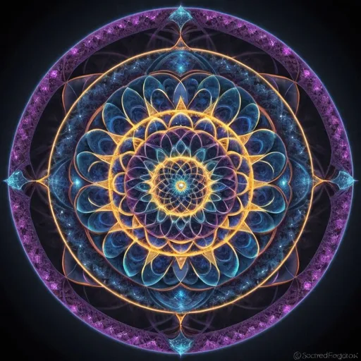 Prompt: ॐ I channel infinite energy effortlessly ॐ Sacred Geometry Fractal Circle Three Dimensional Render