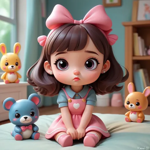 Prompt: Cute and adorable cartoon, surrealism, super cute, trending on artstation, Toys 3D, kawaii, girl