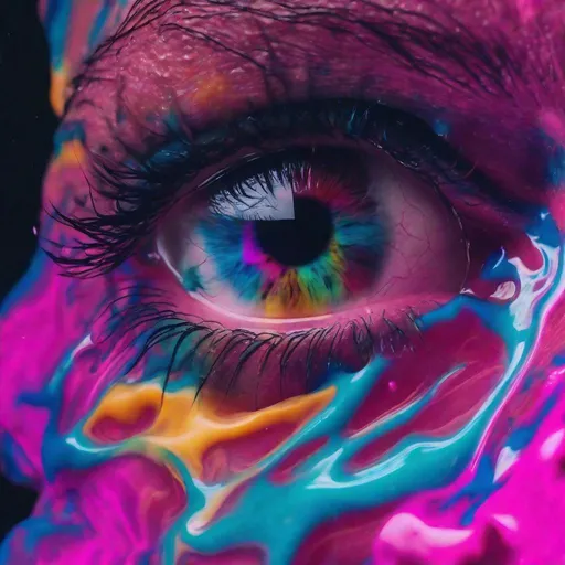 Prompt: Colored ink in water, Dark background, Vaporwave, Aesthetic, Eye-catching, Colorful, 8k