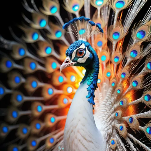 Prompt: white peacock
, Broken Glass effect, no background, stunning, something that even doesn't exist, mythical being, energy, molecular, textures, iridescent and luminescent scales, breathtaking beauty, pure perfection, divine presence, unforgettable, impressive, breathtaking beauty, Volumetric light, auras, rays, vivid colors reflects