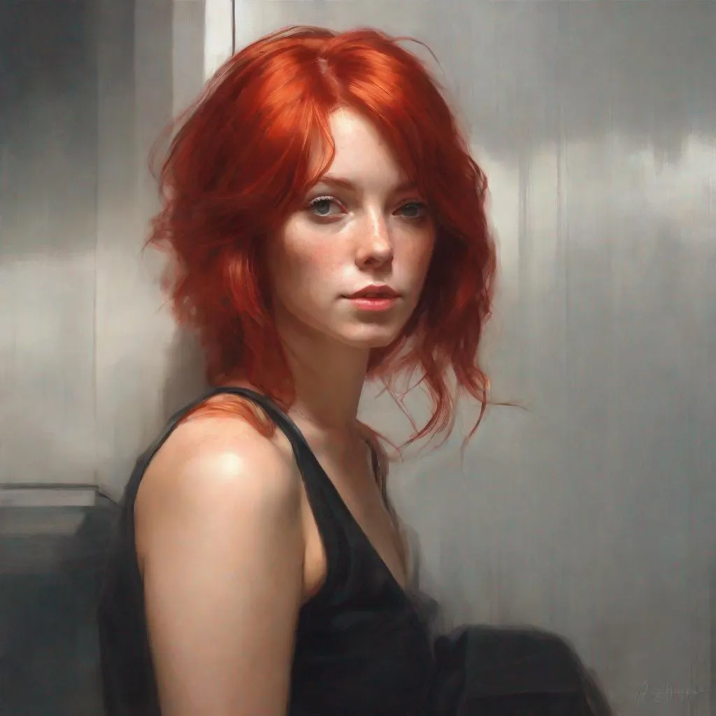Prompt: (((masterpiece))), (((best quality))),a digital painting of a woman with red hair, a photorealistic painting by Mandy Jurgens, featured on cgsociety, photorealism, hyper realism, ilya kuvshinov, artstation hd