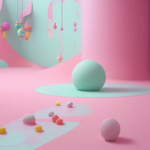 Prompt: Netflix sandman desire realm meets candy land hd. Minimalist and sleek conceptual environment. Surrealism