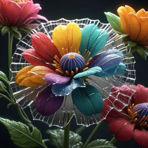 Prompt: The most beautiful multicolored flowers made of spider webs, glass like texture, extreme detail, masterpiece, hyperrealistic, majestic light effects with optic illusions. Behance and Artstation top art, intricate
Modifiers:
Nikon D850 digital painting Award winning photography bright studio setting studio lighting intricate cinematic lighting high detail dynamic lighting poster wallpaper award winning imperial colors fantastic view hyperrealistic ultra detailed 4K 3D high definition crisp quality Unreal Engine colourful cinematic postprocessing VRay Ultra realistic Artstation top 1 Behance model