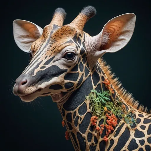 Prompt: This animal has characteristics of both animals and plants, showing the diversity and complexity of nature. AI can create such unique and ingenious animals, Mysterious