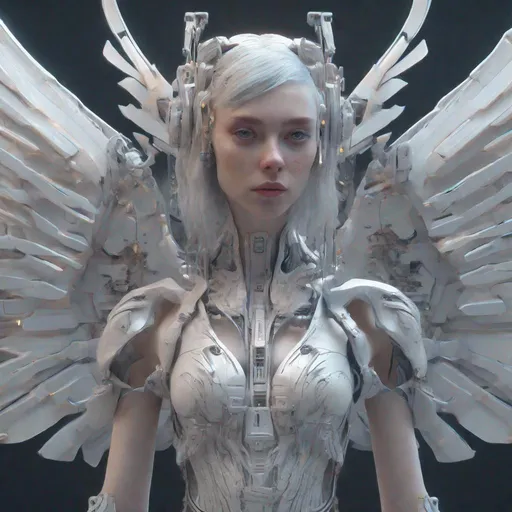 Prompt: full view, full body view, ethereal techno fantasy inspired by grimes, smooth soft skin, detailed eyes, techno clothing, fantasy clothing, ethereal, futurism, perfect composition, detailed face, intricate, mechanical wings, detailed gown, realistic concept art, digital, rich 3d render, hyper-realistic, cinema 4D render, unreal engine 5,  perfect anatomy, 
art station, sharp focus, 8k, sf, intricate artwork masterpiece, ominous, intricate, epic, highly detailed, vibrant, production cinematic character render, ultra high quality model, sf, sf, intricate artwork masterpiece, golden ratio