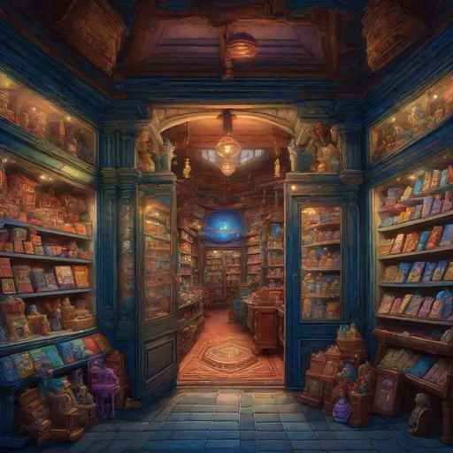 Prompt: simple toy shop, centered, symmetry, painted, intricate, volumetric lighting, beautiful, rich deep colors masterpiece, sharp focus, ultra detailed, in the style of dan mumford and marc simonetti, astrophotography