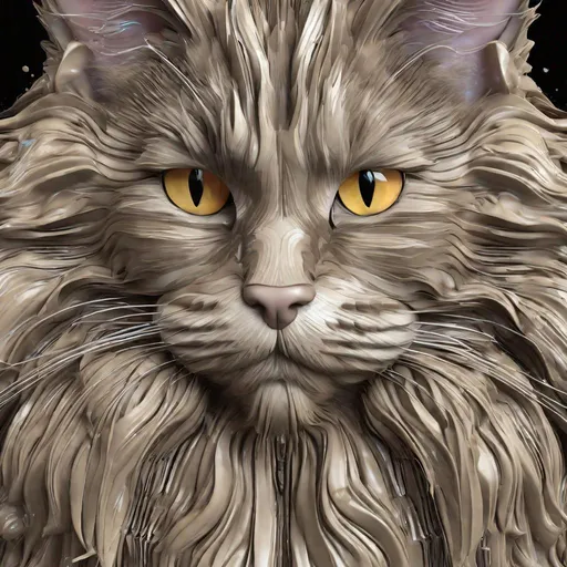 Prompt: Art Deco, maine coon cat, Datanoshing, Ink v3, Splash style, Abstract Art, Abstract Tech, 3D, High definition, Photo realistic, specified, CyberTech, 8k, ultra realistic