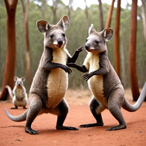 Prompt: Dancing Australian animals