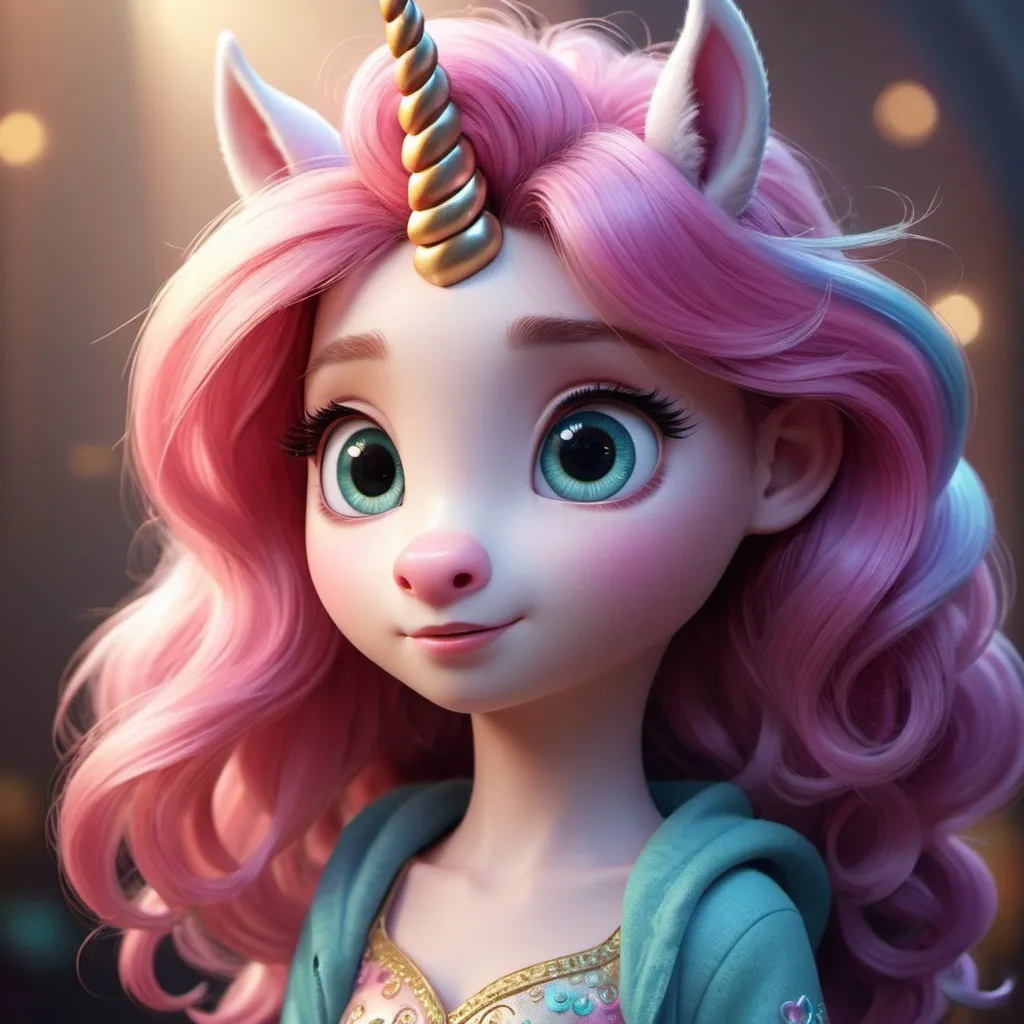 Prompt: Disney Pixar, exquisite new character, cute unicorn, highly detailed, fluffy, intricate details, beautiful big eyes, maximum cuteness, lovely, adorable, beautiful, flawless, masterpiece, soft dramatic moody lighting, radiant love aura, ultra high quality octane render, hypermaximalist, trending on artstation, Anna Dittmann, Tom Blackwell