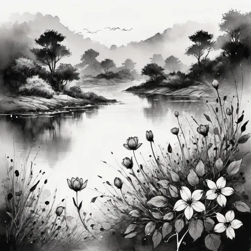 Beautiful scenery Drawing by Anjana Jain | Saatchi Art