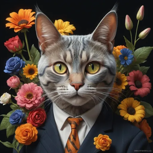 sartorial cat, raw, magical realism, decoupage, enca...