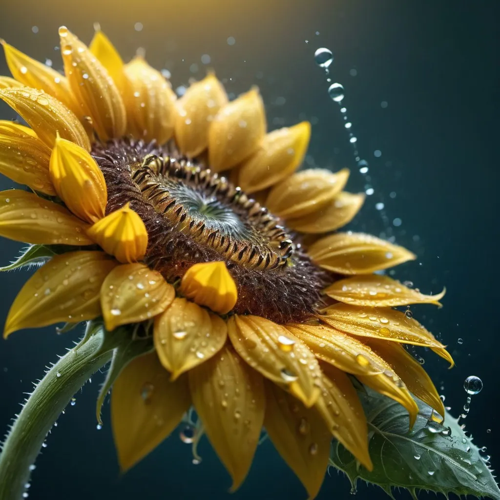 Prompt: a sunflowers amazingly fluid detailed 3d fractals light particles water drops shimmering light
, Miki Asai Macro photography, close-up, hyper detailed, trending on artstation, sharp focus, studio photo, intricate details, highly detailed, by greg rutkowski