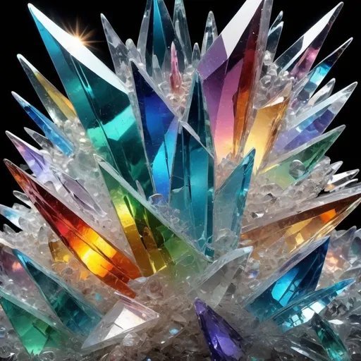 Prompt: Crystal Crazy, Broken Glass effect, no background, stunning, something that even doesn't exist, mythical being, energy, molecular, textures, iridescent and luminescent scales, breathtaking beauty, pure perfection, divine presence, unforgettable, impressive, breathtaking beauty, Volumetric light, auras, rays, vivid colors reflects