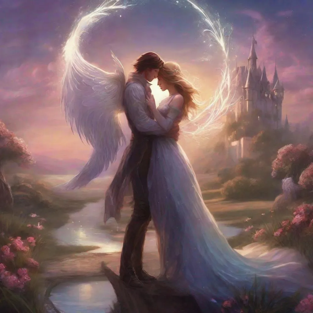 Prompt: Romantic and magical fantasy art