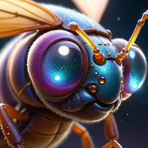 Prompt: Design a wise and gentle firefly character named Glimmer with warm, friendly features. Give Glimmer a soft, radiant glow to highlight its wisdom., Miki Asai Macro photography, close-up, hyper detailed, trending on artstation, sharp focus, studio photo, intricate details, highly detailed, by greg rutkowski