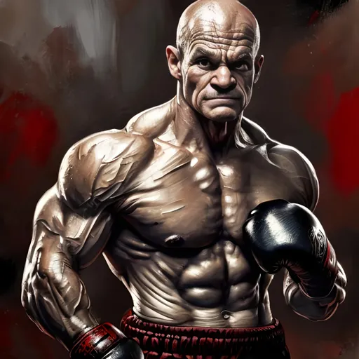 Prompt: Popeye as a extremely fit Boxing fighter on steroids, Full body centered, mug pose, wearing classy boxing gloves, Edgy, detailed textured oil painting showing movement, UHD illustrative layout 4d, realism, intricate acute texture, finely detailed eyes, style of William Etty and Mahesh Nambiar