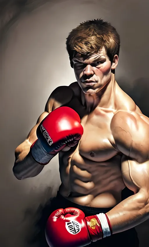 Prompt: Garfield the cat as an extremely robust Boxing fighter on steroids, finely detailed eyes, Full body centered, ferocious pose, wearing classy boxing gloves, Edgy goth, UHD illustrative layout, 3d model, realism, intricate angular texture style of Tom Richmond and William Etty, 