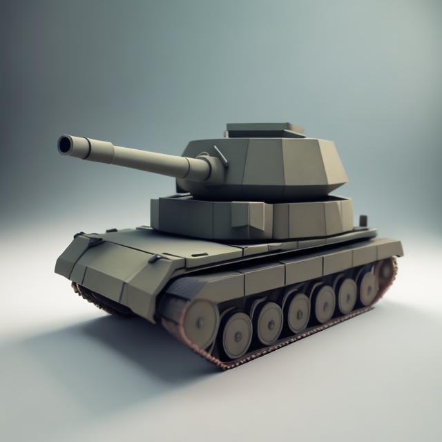 Prompt: simple toy modern wooden tank minimal polygons count 4k uhd soft lighting 3d render sharp focus smooth clear sky background lowpoly highly detailed blender