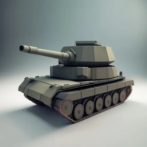 Prompt: simple toy modern wooden tank minimal polygons count 4k uhd soft lighting 3d render sharp focus smooth clear sky background lowpoly highly detailed blender