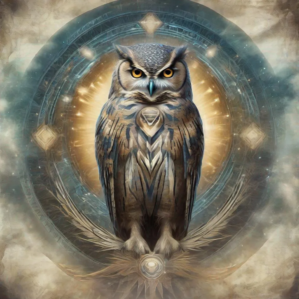 Prompt: Gnosis Owl, High Res, Mystical Nature background