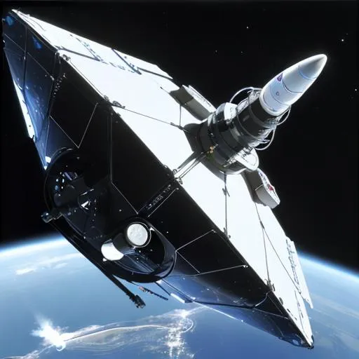 Prompt: Von Neumann Probe, a self assembling space ship in outer space