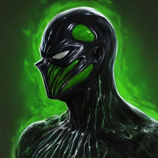 Prompt: Realistic Green symbiote portrait 