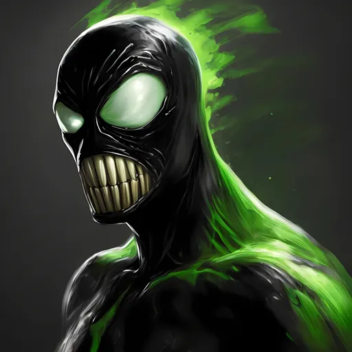 Prompt: Realistic green symbiote portrait 