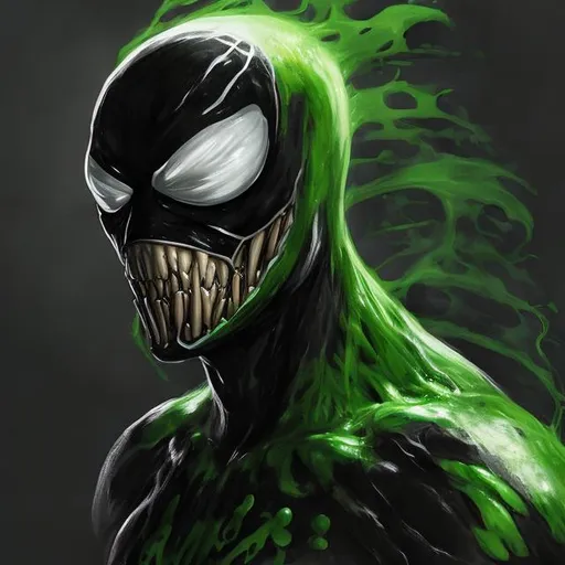 Prompt: Realistic Green symbiote portrait 