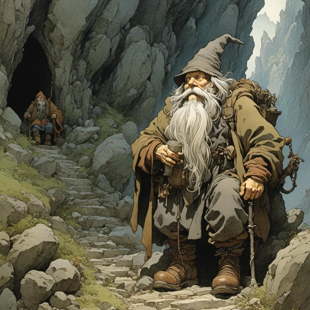 Prompt: <mymodel> wandering dwarf