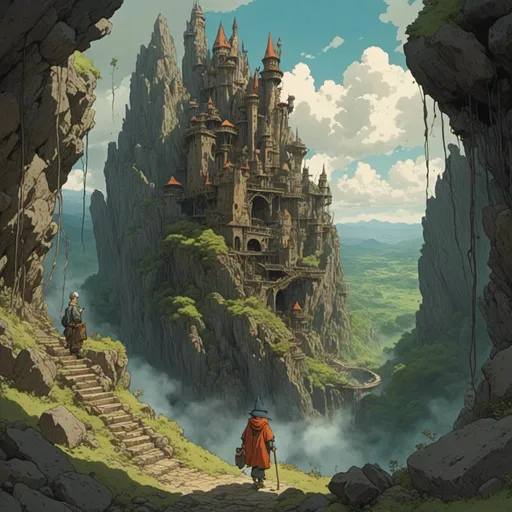 Prompt: <mymodel> a wizard discovers a lost city. studio ghibli style