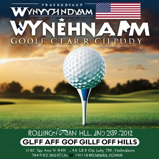 Prompt: Make a poster/flyer graphic for Wyndham Clark Veteran Golf Day at Grass Clippings Rolling Hills 11/11 4-9pm. Make the graphic golf theme but incorporate Veterans Day 