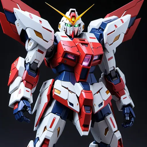 Prompt: Sci-fi Insanity Gundam with red energy in the armor cracks 