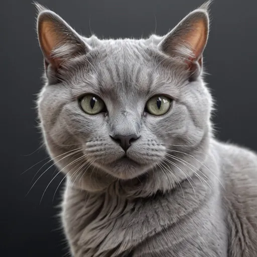Prompt: realistic grey cat
