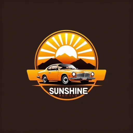 Prompt: make a logo in which a sunshine with car brand name sunshine car rentals