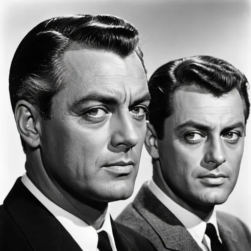 Prompt:  side view  of the head who's a cross of cary grant, and tony curtis. headshot for a character generation. 
