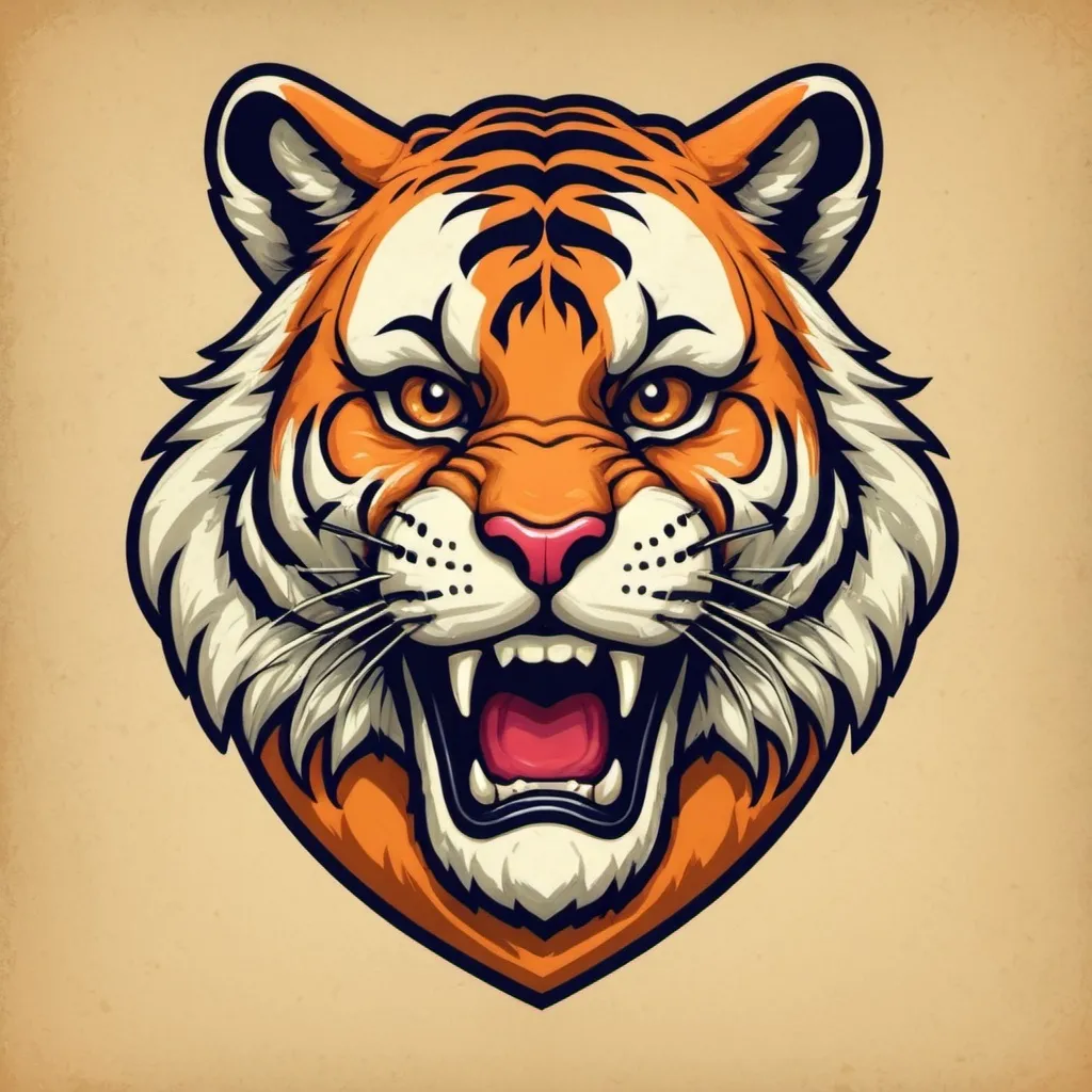 Prompt: Create a vintage tiger mascot