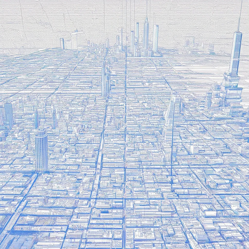 Prompt: a city scape from the grid view 

