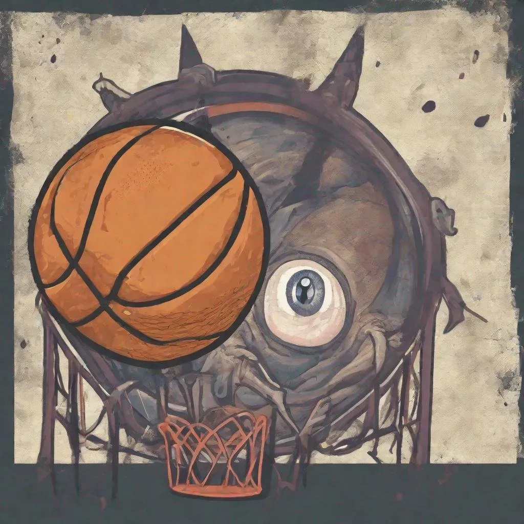 Prompt: eyeball as a basketball hoop