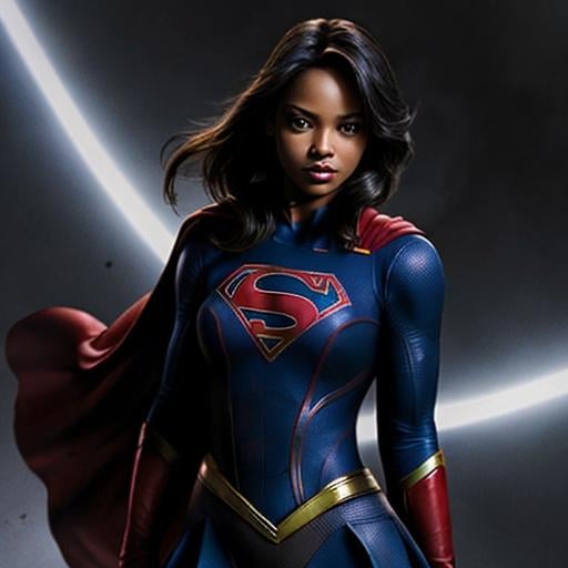 Prompt: sensual black supergirl