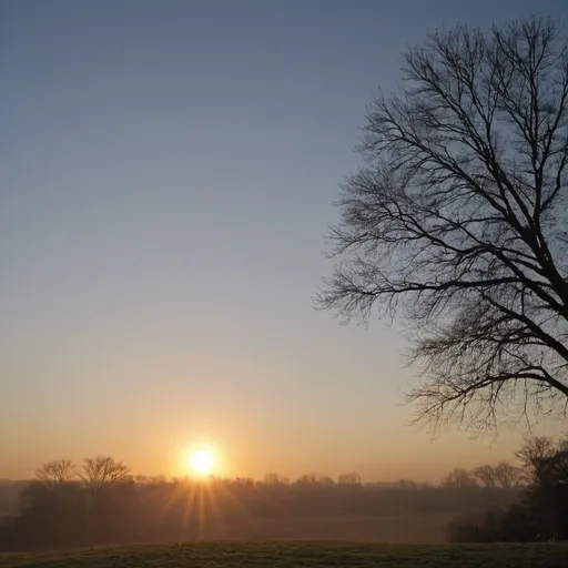 Prompt: Image of early morning sun rising

