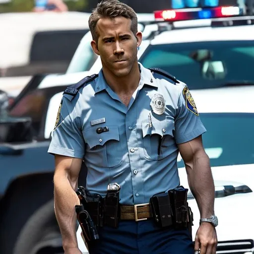 Prompt: Ryan reynolds as a cop