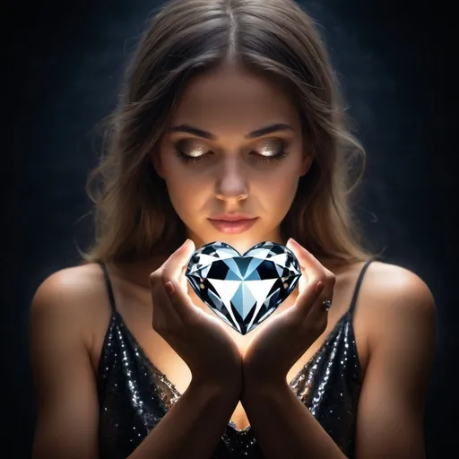 Prompt: Challenge yourself to change who you are with dark light that diamonds your heart to god frequency stimulated by looking
